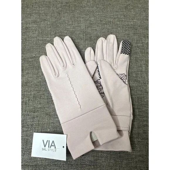 Womens OTG Gloves S/M Blush By Via SKL Style Touchscreen Compatible - Picture 1 of 7